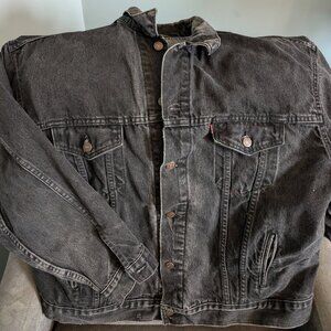 Vintage 90's Levis USA 70507-4159 Black Denim Truckers Jacket XXL